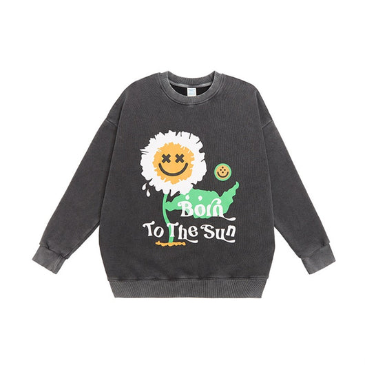 Suéter Cuello Redondo con Estampado de Girasol y Terciopelo - Image 10