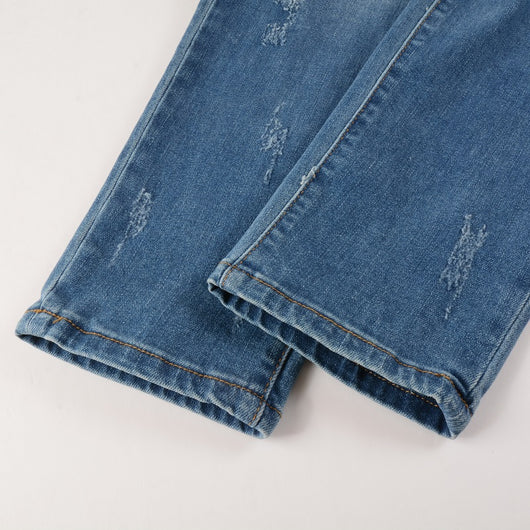 Parche de Mezclilla Desgastado Estilo Trendy para Hombre - Image 7