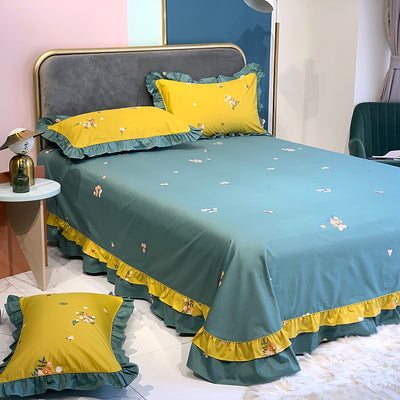 Juego de Sábanas y Funda de Almohada 100% Algodón Puro con Bordes Redondeados - Image 7