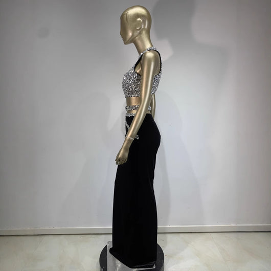 Vestido de Noche Brillante con Cristales Rhinestone para Mujer - Image 4