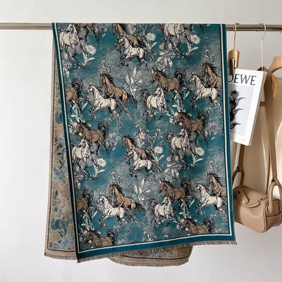 Bufanda Gruesa de Invierno con Diseño Jacquard Tipo Cashmere - Image 15
