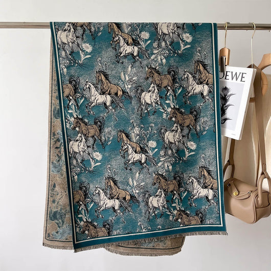 Bufanda Gruesa de Invierno con Diseño Jacquard Tipo Cashmere - Image 15