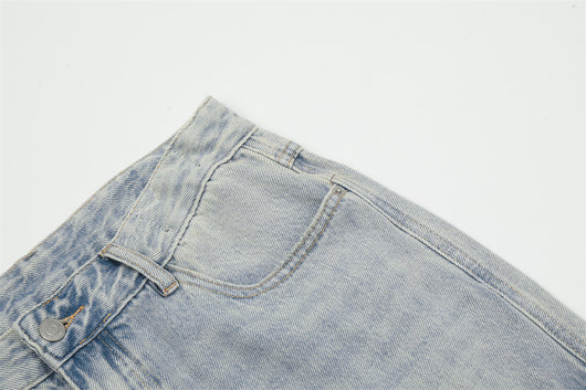 Overol Denim Claro para Hombre con Múltiples Bolsillos y Corte Recto Ancho - Image 11