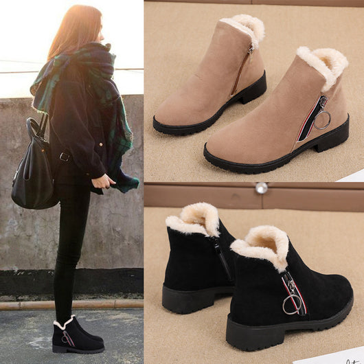 Botas Cortas Martin para Mujer Estilo Británico en Algodón Cálido - Image 3