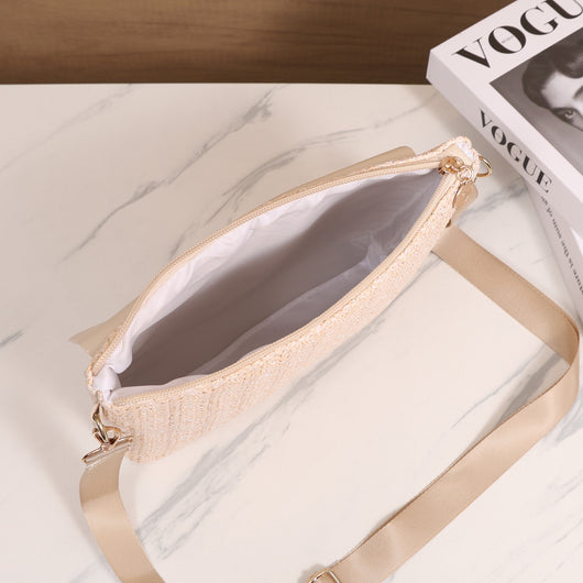 Bolsa de Hombro Tejida en Paja - Diseño Liso y Versátil - Image 36