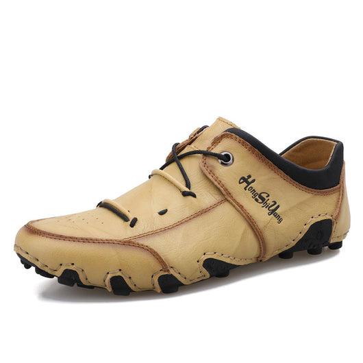 Zapatos Casuales de Cuero para Hombre Talla Grande - Costura a Mano Primavera - Image 8