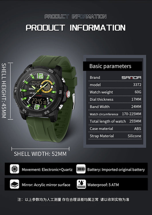 Reloj Deportivo Electrónico SANDA con Alarma y Luz Nocturna para Hombre - Image 11