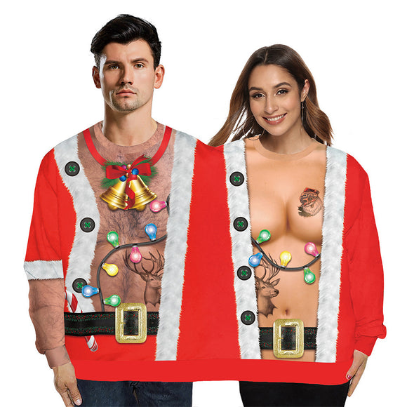 Pijama Navideño 3D para Parejas con Estampado Digital