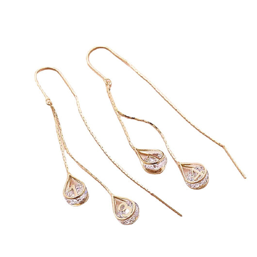 Aretes Colgantes de Circonita con Diseño de Gotas de Agua - Image 5
