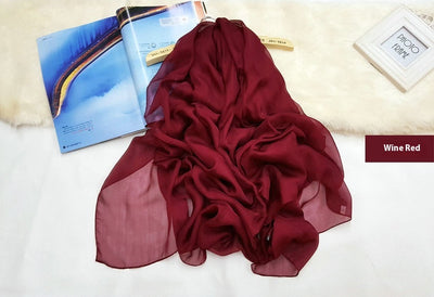 Pañuelo de Seda Elegante Liso para Mujer - Todas las Estaciones - Image 29