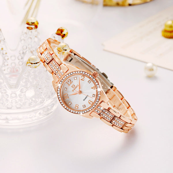Reloj de Pulsera Impermeable para Mujer con Hebilla y Movimiento de Cuarzo