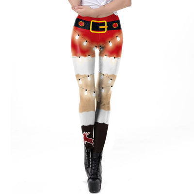 Leggings Ajustados con Estampado Digital Navideño para Mujer - Image 16