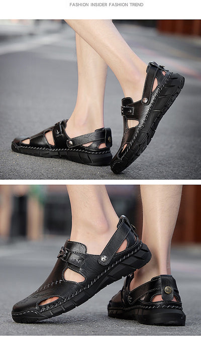 Sandalias Casuales de Cuero Genuino para Hombre - Estilo Versátil y Cómodo - Image 26