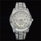 Reloj Hombre Plateado Diamantes Luminoso Resistente al Agua