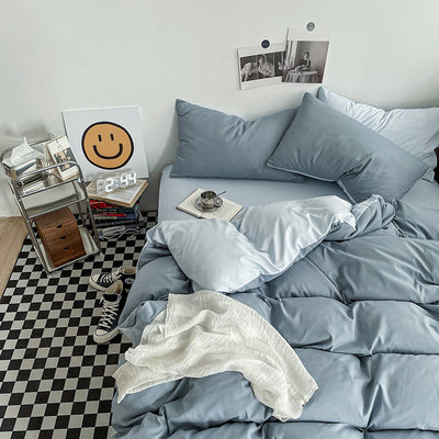 Juego de Cama de Algodón Lavado con Bloques de Color Coordinado - Image 21