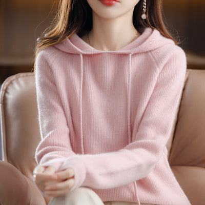 Suéter Cashmere con Capucha para Mujer - Pullover Holgado - Image 9