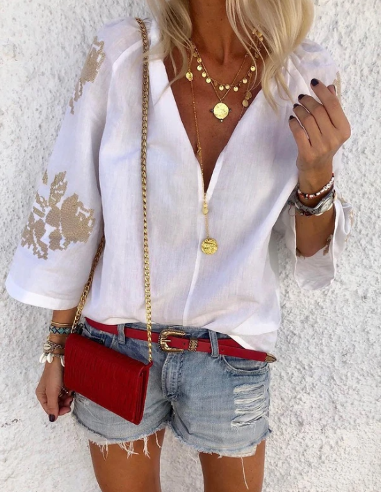 Blusa de Lino Moderna y Elegante