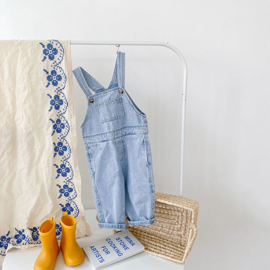 Overol Infantil Estilo Occidental Denim Suelto - Image 8