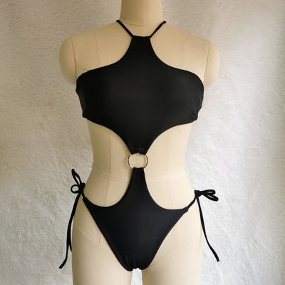 Traje de Baño Enterizo de Color Liso con Doble Argolla - Image 7