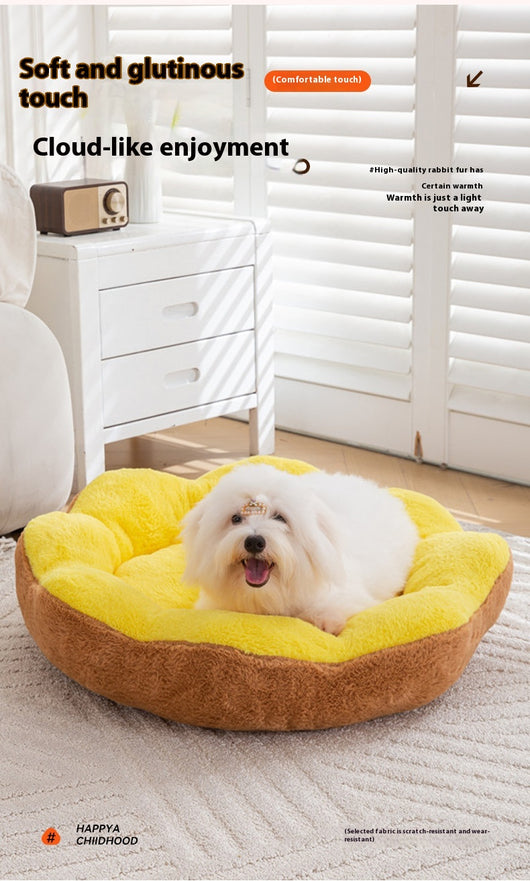 Cama Nido Redonda de Felpa Gruesa y Cálida para Mascotas con Cojín Desmontable y Lavable - Image 13