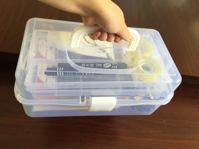 Caja de herramientas artística de 2 niveles con compartimentos - Image 26