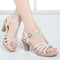 Sandalias de Tacón Grueso Elegantes para Mujer - Cuero Suave Resistente al Agua