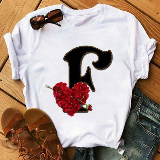Playera Casual Estampado Alfabeto Inglés Rosa para Estudiantes - Image 11