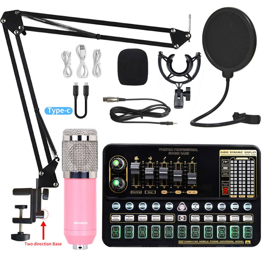 Kit de Tarjeta de Sonido para Transmisión en Vivo con Micrófono Condensador - Image 17