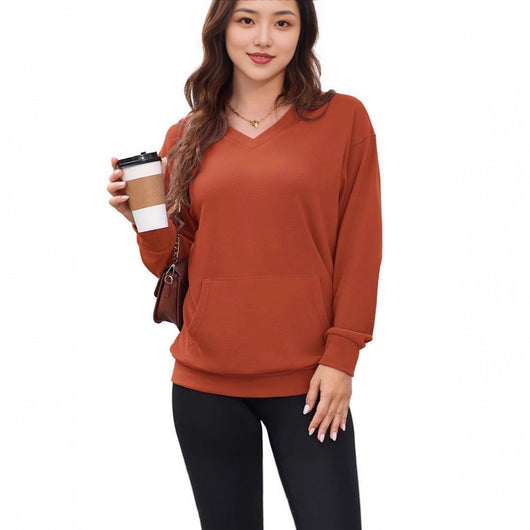 Blusa Larga de Manga Larga para Talla Grande - Otoño e Invierno - Image 2