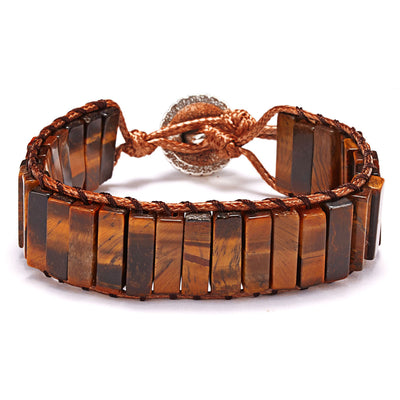 Pulsera de Cuero Tejida a Mano con Piedra Imperial Coloreada - Image 6