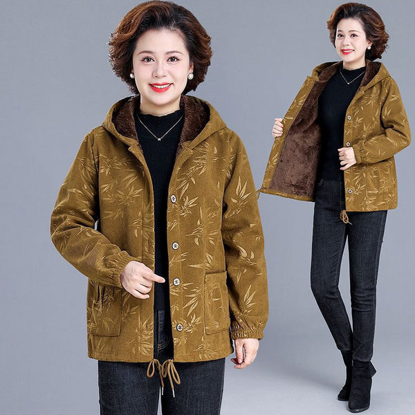 Abrigo Acolchado con Capucha para Mujer Madura - Chaqueta Térmica Forrada en Fleece