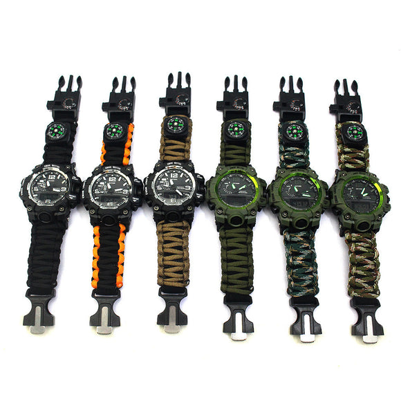 Reloj de Supervivencia Táctico Impermeable con Cordón Paracaídas