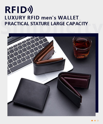 Billetera Trifold de Cuero Genuino para Hombre - Multifuncional - Image 11