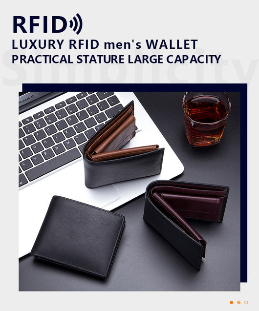 Billetera Trifold de Cuero Genuino para Hombre - Multifuncional - Image 11