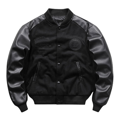 Chaqueta Bomber Retro Americana con Bordados y Costuras Artesanales - Image 6