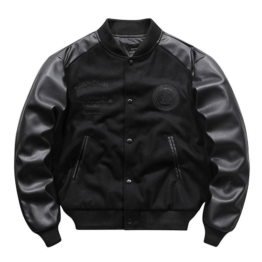 Chaqueta Bomber Retro Americana con Bordados y Costuras Artesanales - Image 6