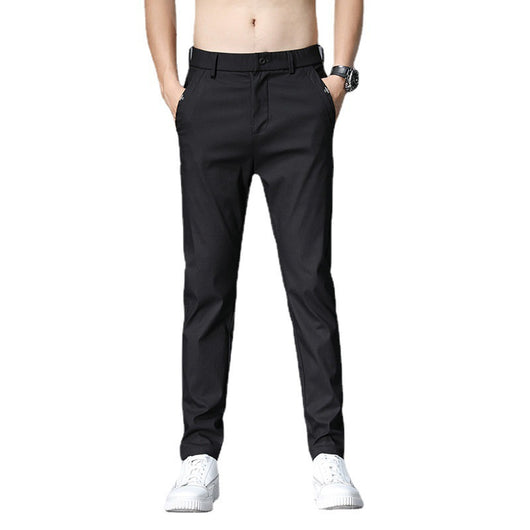 Pantalones Casuales Hombre Verano Tela Ligera Corte Recto Elásticos - Image 8