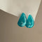 Aretes Gotas de Agua Mint Azul Estilo Retro Francés en Acrílico
