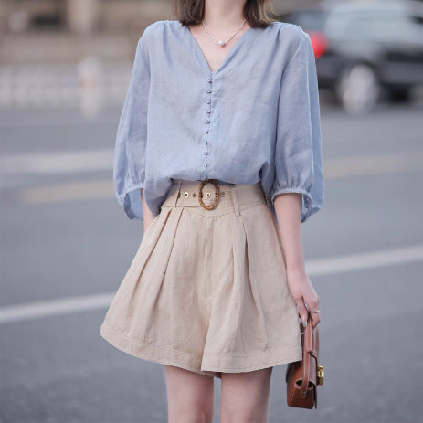 Blusa Suelta y Cómoda Amarilla para Mujer - Image 5