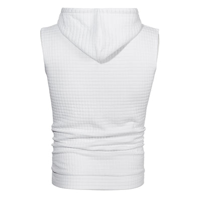 Sudadera sin Mangas Jacquard Tejida de Color Sólido para Hombre - Image 15