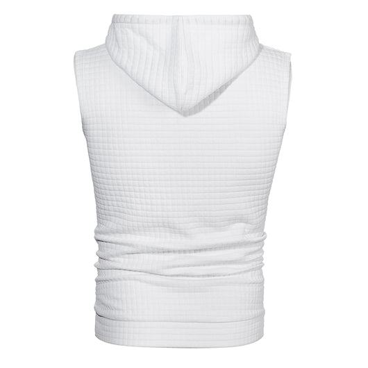 Sudadera sin Mangas Jacquard Tejida de Color Sólido para Hombre - Image 15