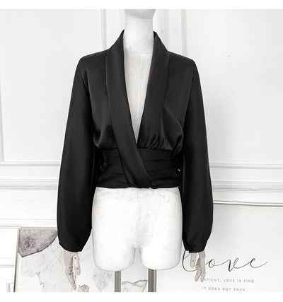 Blusa Drapeada Escotada con Cintura Ajustada y Pliegues - Image 11