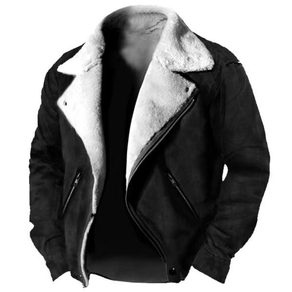 Chaqueta Casual con Cuello Tipo Polo y Cierre de Cremallera - Abrigo Acolchado con Forro de Pelaje