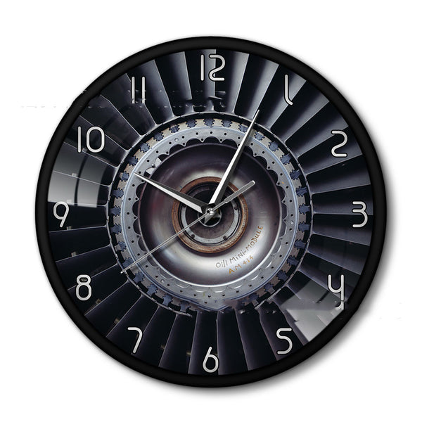 Reloj de Pared Turbina de Motor Aviación con Carcasa Metálica