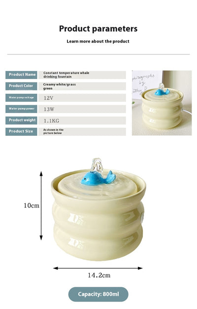 Fuente de Agua Automática para Gatos con Circulación Cerámica Milk Fufu - Image 7