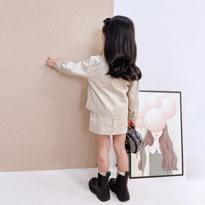 Conjunto Abrigo y Falda Estilo Coreano para Niñas - Image 2
