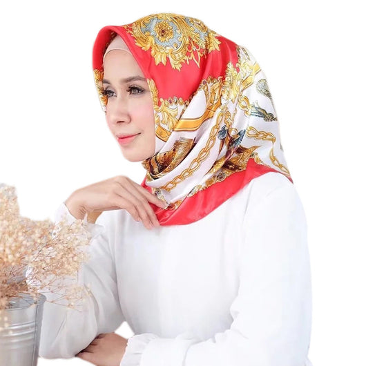 Pañuelo Cuadrado Grande de Seda Simulada - Accesorio Versátil para Mujer - Image 19