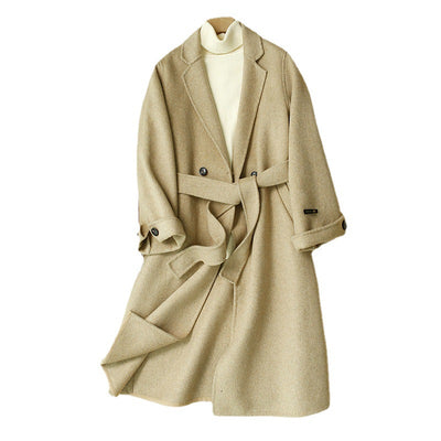 Abrigo de Lana Reversible Doble Faz para Mujer Largo