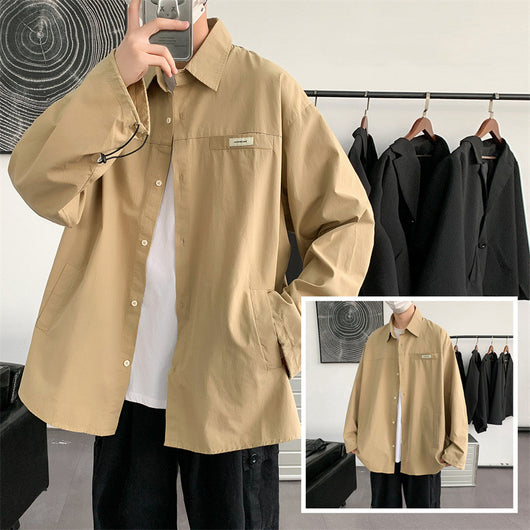 Camisa Manga Larga Retro Versátil para Hombre - Image 5