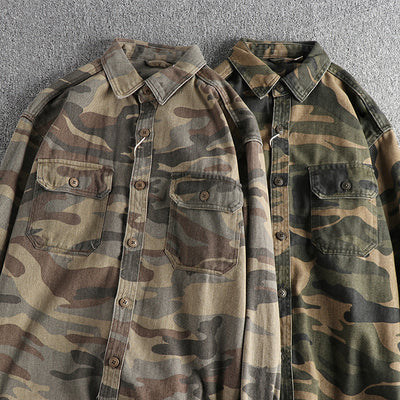 Camisa Abrigo de Trabajo Vintage en Algodón Desteñido - Image 11